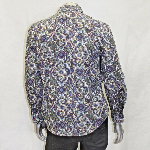 Men's Rufus White | Navy | Lime Green | Lt.Blue | Burgundy Button Down Shirt NWT