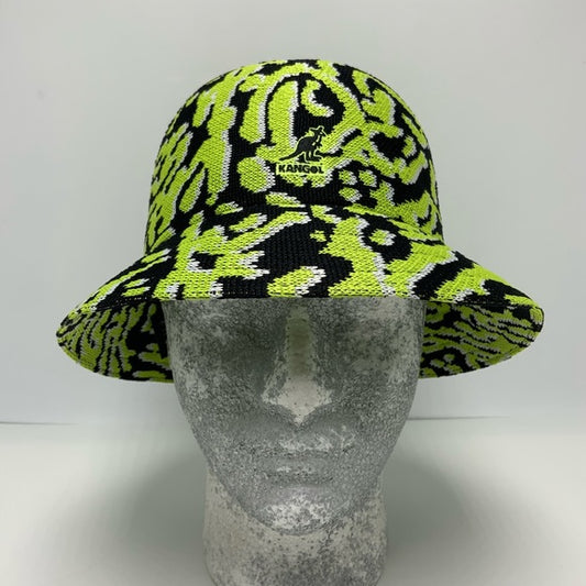 Men's Kangol Carnival Black | Lime Green | White Casual Bucket Hats NWT