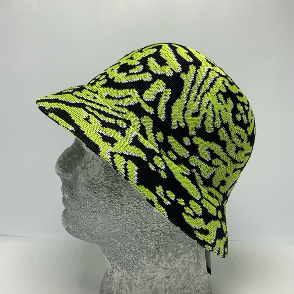 Men's Kangol Carnival Black | Lime Green | White Casual Bucket Hats NWT