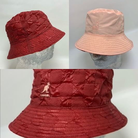 Men's Kangol Burgundy | Peach Reversible Casual Bucket Hat NWT