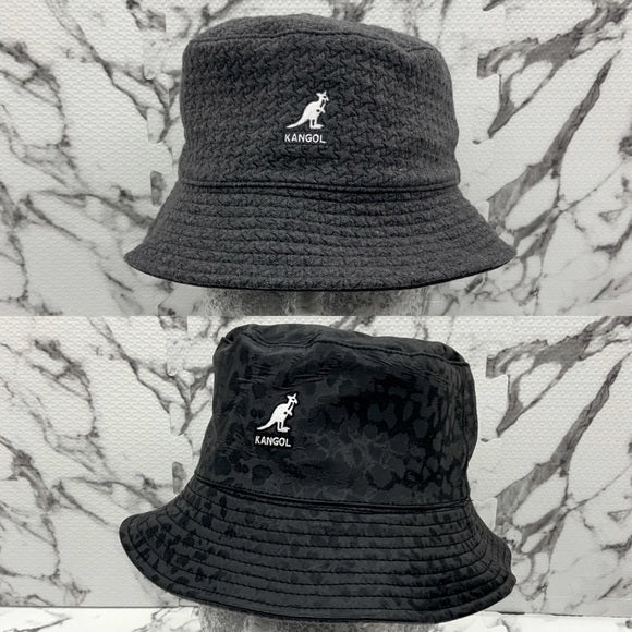 Men's Kangol Grey | Black Embossed Reversible Bucket Hat NWT