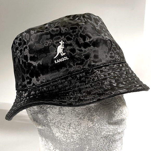 Men's Kangol Black Embossed Reversible Casual Bucket Hats NWT