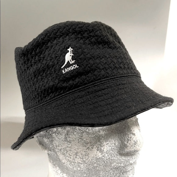 Men's Kangol Black Embossed Reversible Casual Bucket Hats NWT