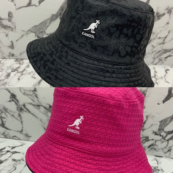 Men's Kangol Hot Pink | Black Embossed Reversible Bucket Hat NWT