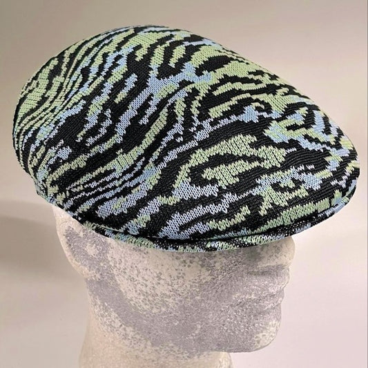 Men's Kangol Sky Blue | Black | Lt Green Tiger Carnival 504 Hat NWT