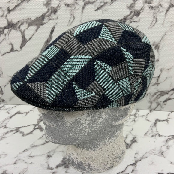 Men's Kangol Black | Aqua | Grey Tiled 507 Hat NWT