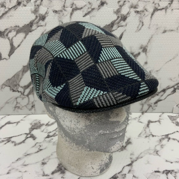 Men's Kangol Black | Aqua | Grey Tiled 507 Hat NWT