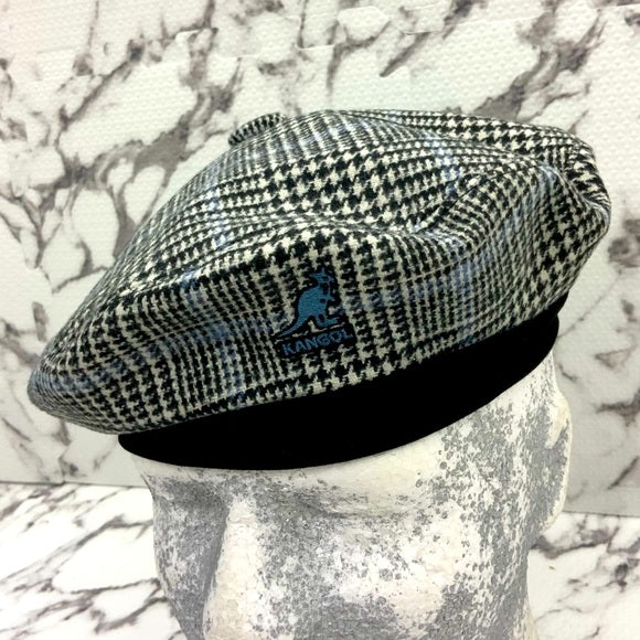 Men's Kangol Black | White | Sky Blue Show Your Teeth Beret Hat NWT