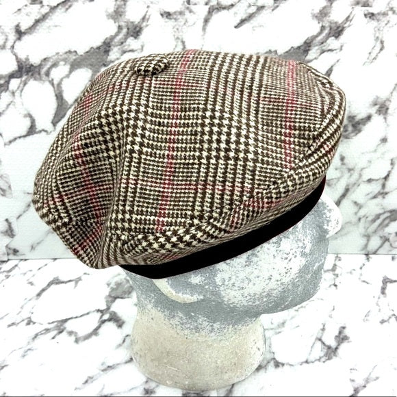 Men's Kangol Brown | White | Burgundy Show Your Teeth Beret Hat NWT