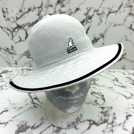 Men's Kangol Tropic Wide Brim Stripe White | Black Casual Hat NWT