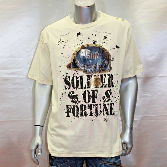 Men's Parish Cream "Soldier Of Fortune" Short Sleeve Tee Shirt NWT