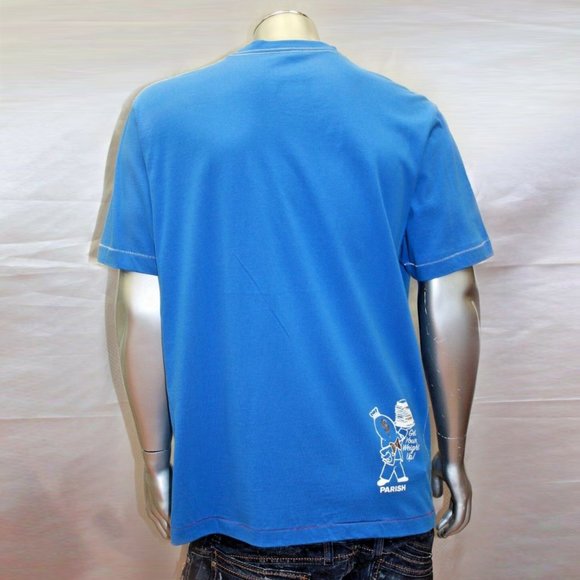 Men's Parish Blue "Quality" Short Sleeve Tee Shirt NWT