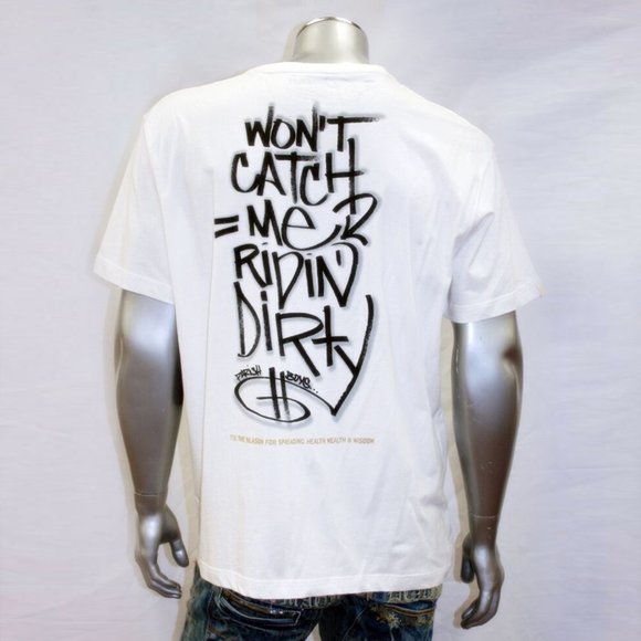 Men's Parish White | Purple "Boyz in the Look Out" Short Sleeve Tee Shirt NWT