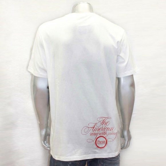 Men's Parish White "$ COOK" Short Sleeve Tee Shirt NWT