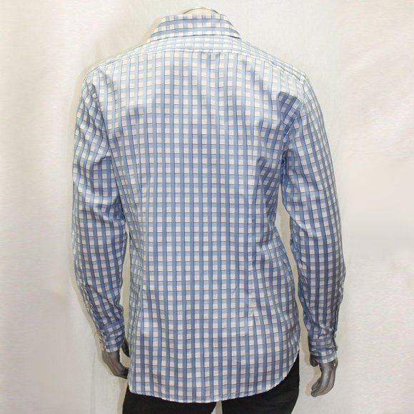 Men's Rufus Lt.Blue | White Plaid Button Down Long Sleeve Shirt NWT