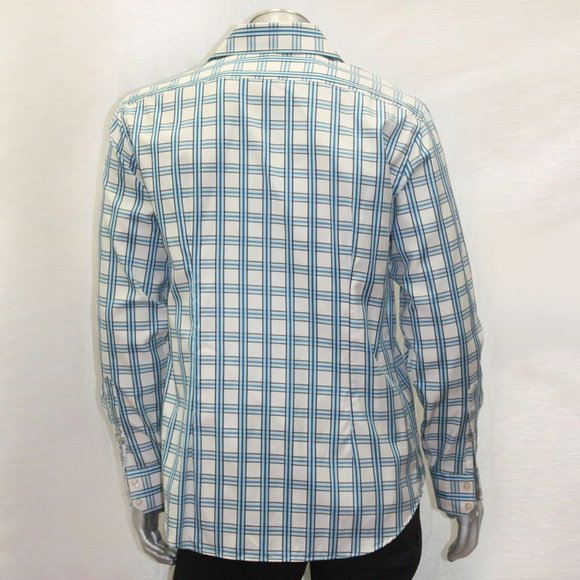 Men's Rufus Lt.Blue | White Plaid Button Down Long Sleeve Shirt NWT