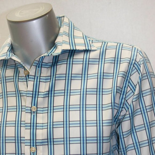 Men's Rufus Lt.Blue | White Plaid Button Down Long Sleeve Shirt NWT