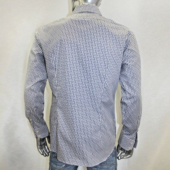 Men's Rufus Navy | White Button Down Long Sleeve Shirt NWT