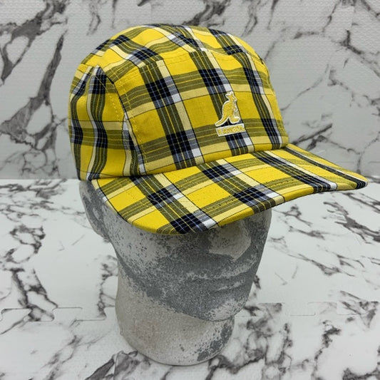 Men's Kangol Summer Plaid 5 Panel Black | Yellow | White Baseball Casual Caps NWT