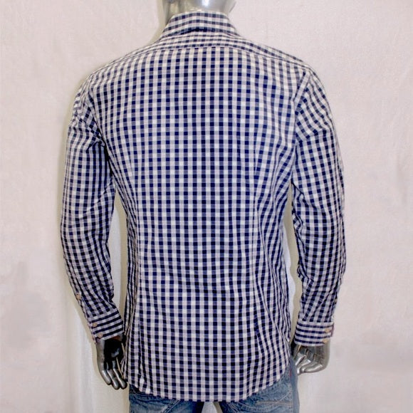 Men's Rufus Plaid Navy | White | Lavender Long Sleeve Button Down Shirt NWT