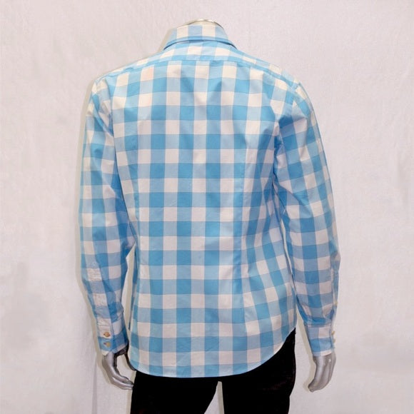 Men's Rufus Sky Blue | White Plaid Long Sleeve Button Down Shirt NWt