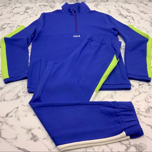 Men's FILA Royal | Lime Green | White Sweatsuit NWT