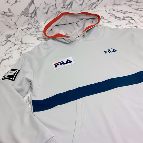 Men's Fila Lt Grey Pullover Hooded Tracksuits Outfits Sets NWT