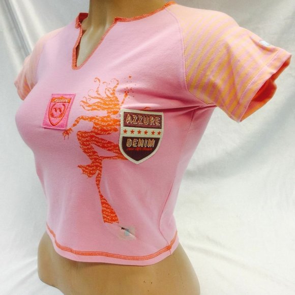 Women's Azzure Pink | Orange Short Sleeve Tee Shirt NWT
