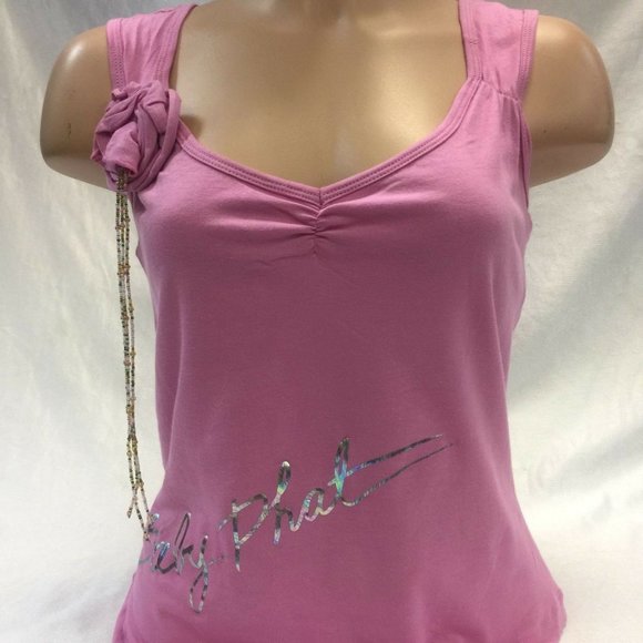 Women's Baby Phat Pink Flower Tee Shirt NWT