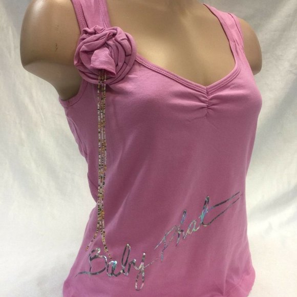 Women's Baby Phat Pink Flower Tee Shirt NWT