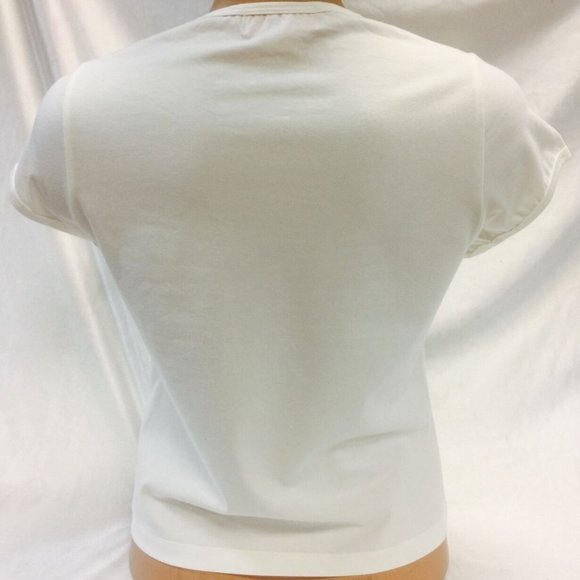 Women's Pelle Pelle White | Turquoise Fashion Tee Shirt NWT