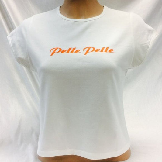 Women's Pelle Pelle White | Orange Fashion Tee Shirt NWT