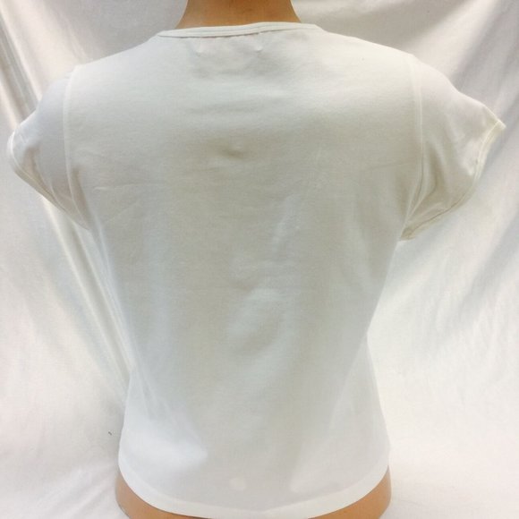 Women's Pelle Pelle White | Orange Fashion Tee Shirt NWT