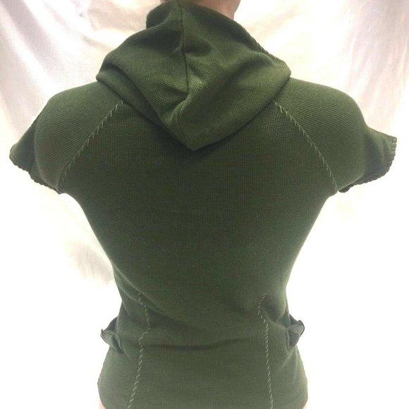 Women's Pelle Pelle Green Short Sleeve Fashion Hoodie NWT