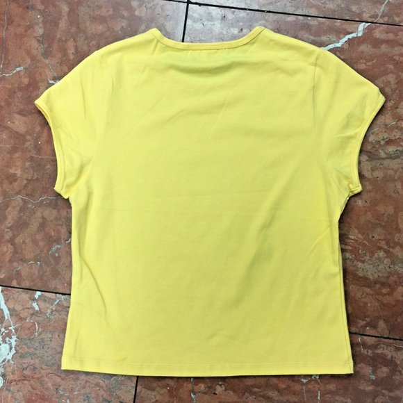 Women's Pelle Pelle Yellow | White Tee Shirt NWT