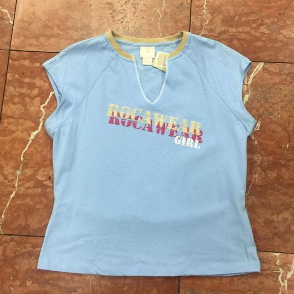 Women's Rocawear Jr Sky Blue Tee Shirt NWT