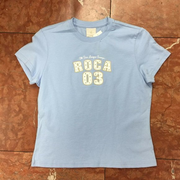 Women's Rocawear Jr Sky Blue | White Tee Shirt NWT