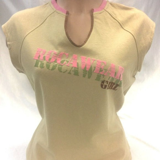 Women's Rocawear Jr Khaki Tee Shirt NWT