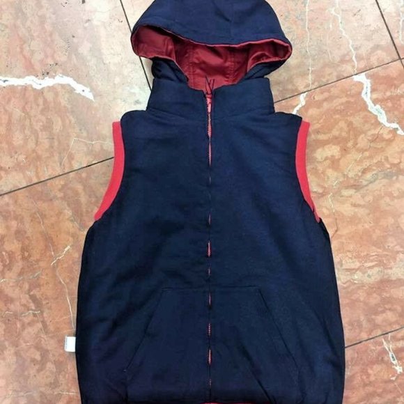 Women's Rocawear Jr Red | Navy Reversible Hoodie Vest and Pants Outfit Set NWT