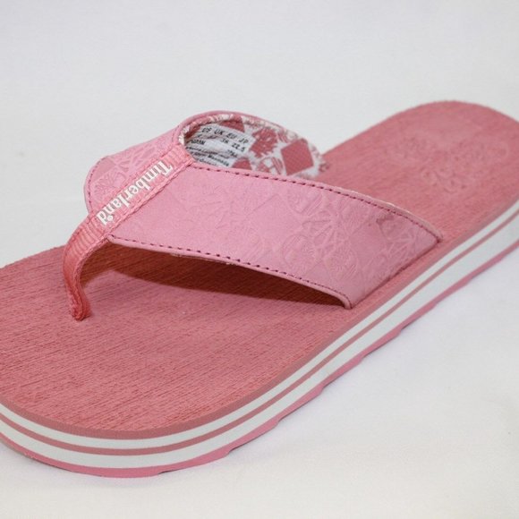 Women's Timberland Pink | White Flip Flops NWT