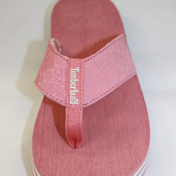 Women's Timberland Pink | White Flip Flops NWT