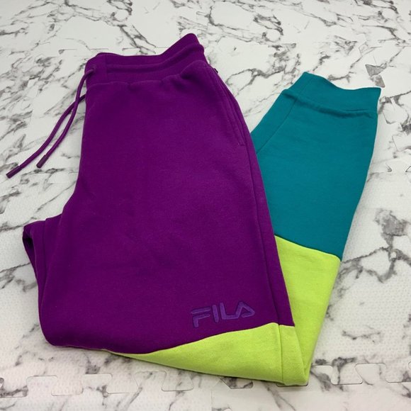 Men’s Fila Purple Fleece Hoodie Sweatpants NWT