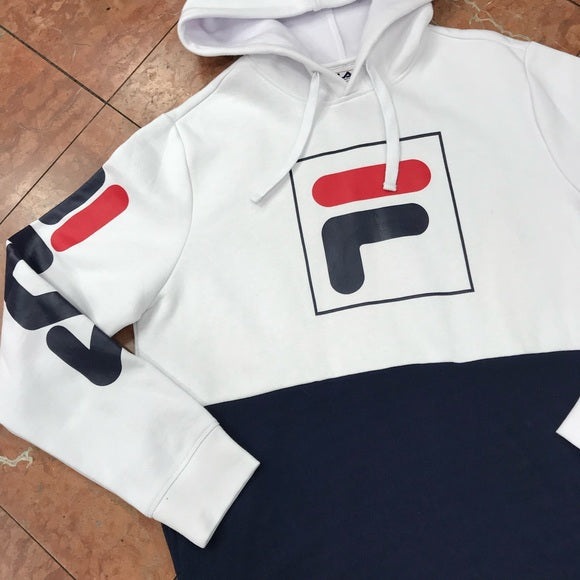 Men's Fila White | Navy | Red Signature Hoodie NWT