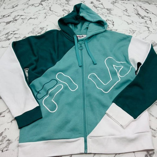 Men's Fila Teal | Turquoise | White Full Zip Hoodie NWT