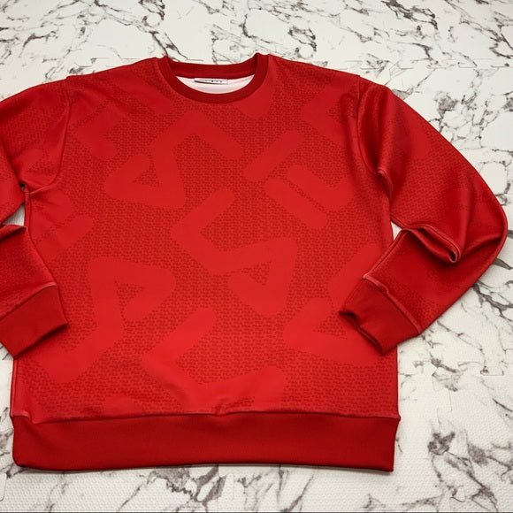 Men's Fila Red Allover Signature Crewneck NWT