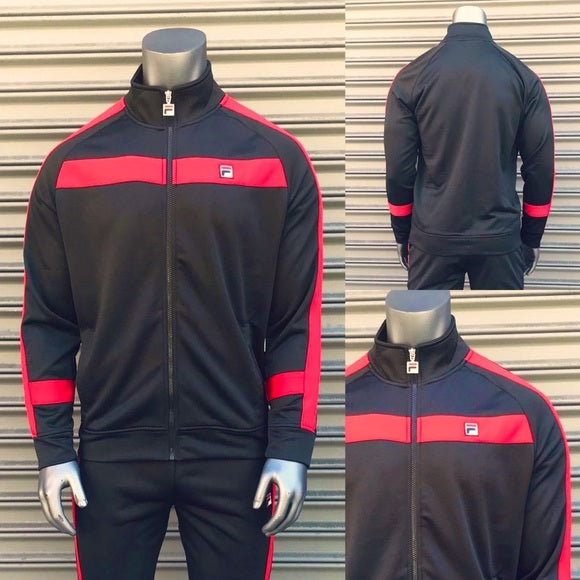 Men's Fila Black | Red Renzo Track Jacket NWT