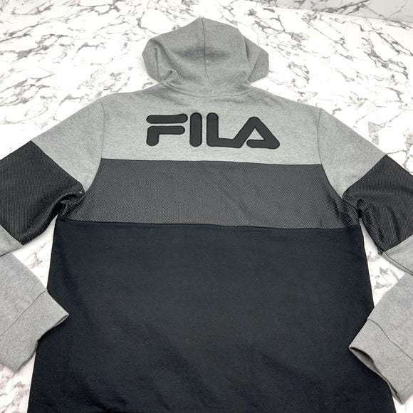 Men's Fila Grey | Black Full Zip Hooded Casual Tracksuits NWT