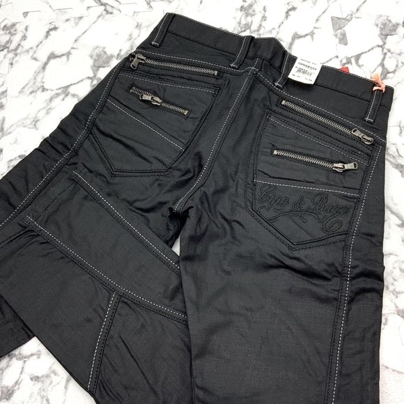 Men's Cipo & Baxx C0812 Coated Black Denim Pants NWT