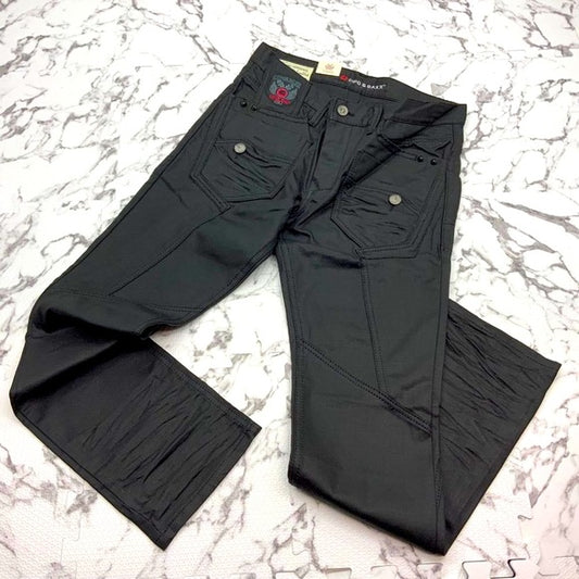 Men's Cipo & Baxx CD1095 Fashion Black Wax Denim Pants NWT