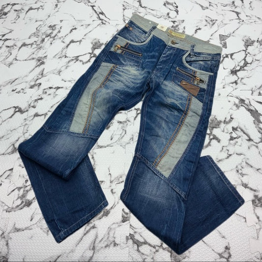 Men's Cipo & Baxx C1112 Fashion Mid Blue | Vintage Denim Pants NWT